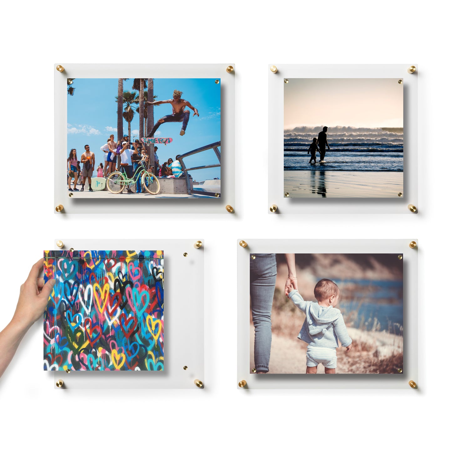 Set of 4 Mixed Single Panel Wall Frames Pinwheel