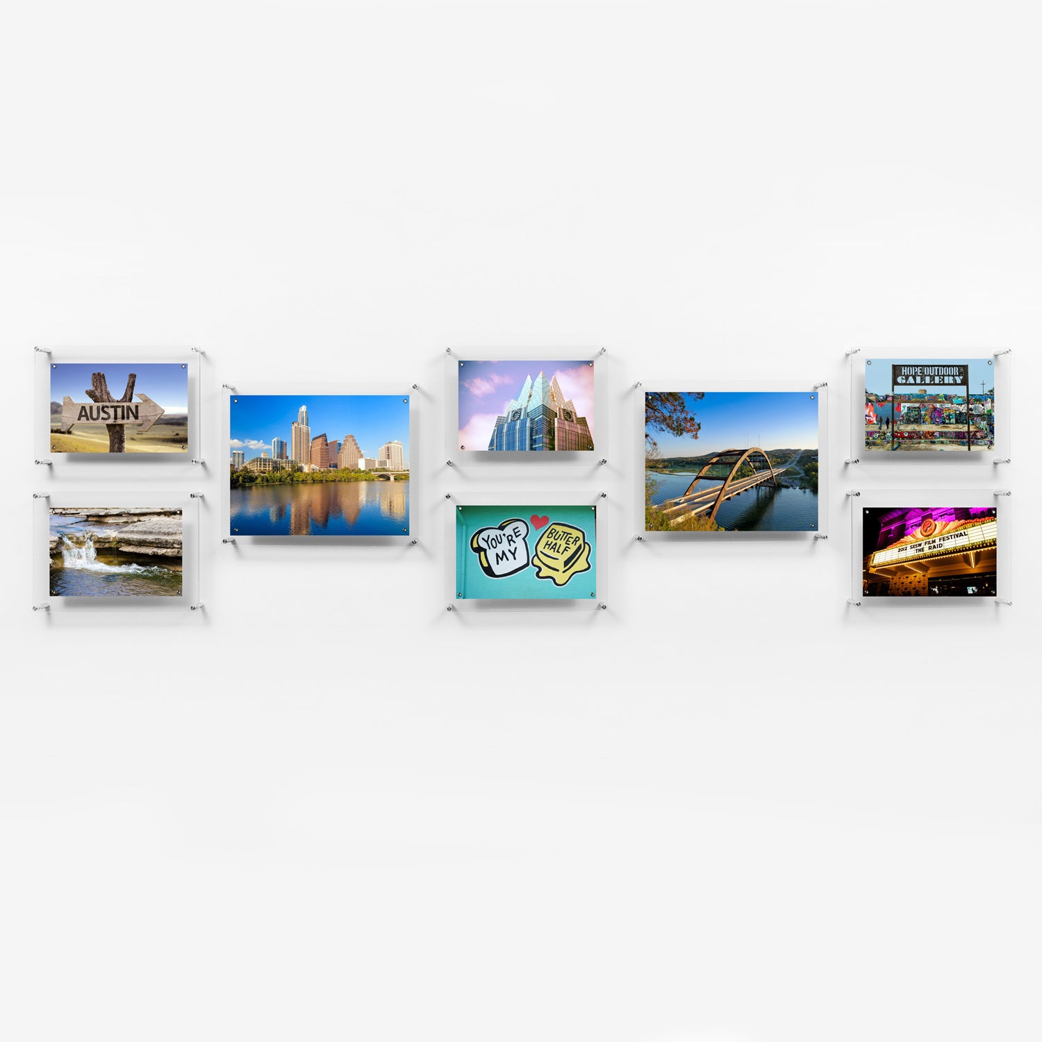 "Hall Wall" Set of 8  Single Panel + Magnet Frames