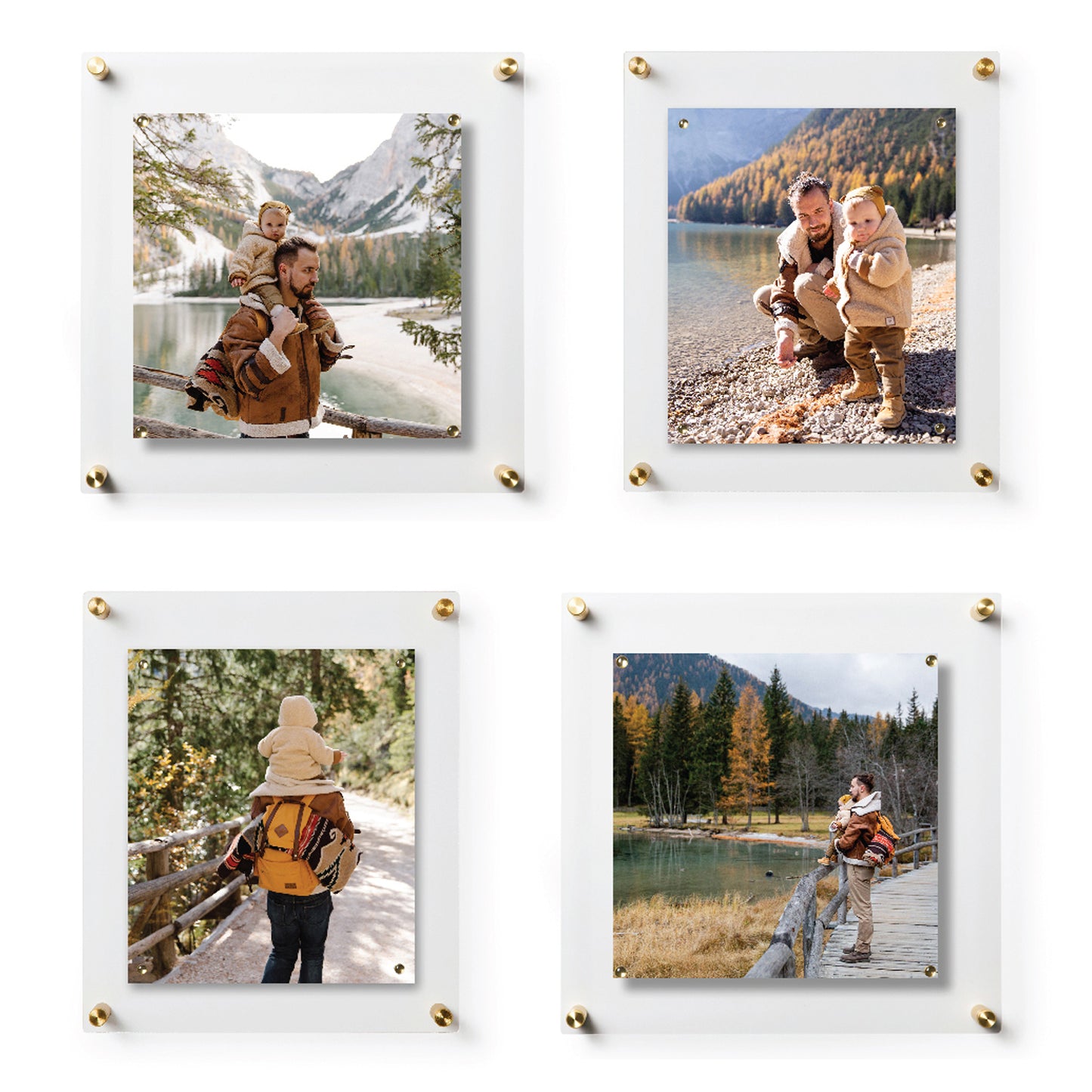 Set of 4 Mixed Single Panel Wall Frames Mini Pinwheel