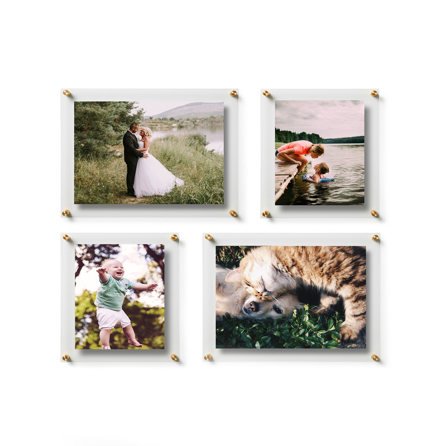 Double Panel Quattro Set of 4 Floating Frames