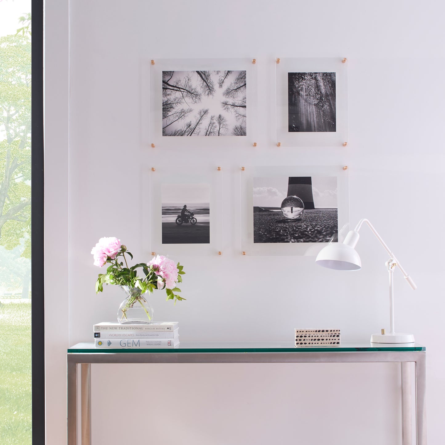 8x10" Photo Floating Acrylic Clear Picture Frame (Frame Size 12x15")