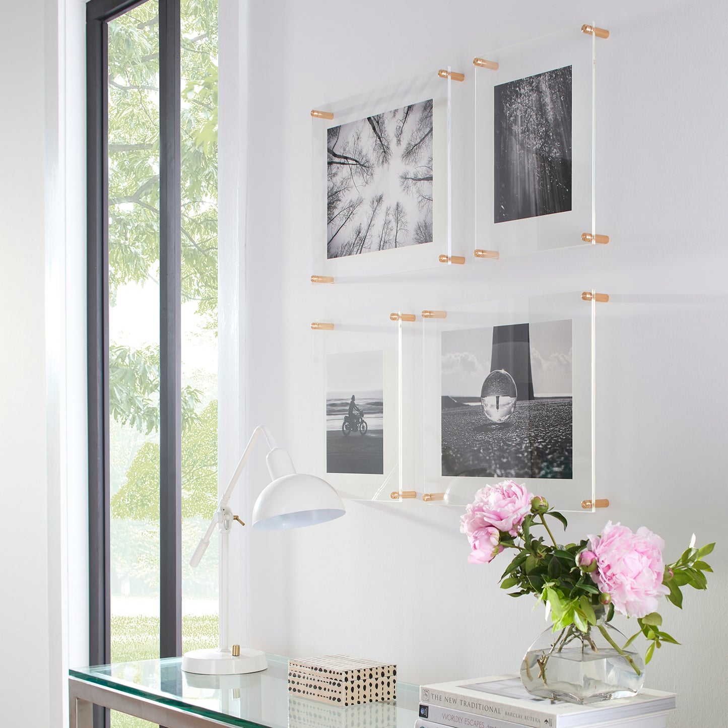 8x10" Photo Floating Acrylic Clear Picture Frame (Frame Size 12x15")