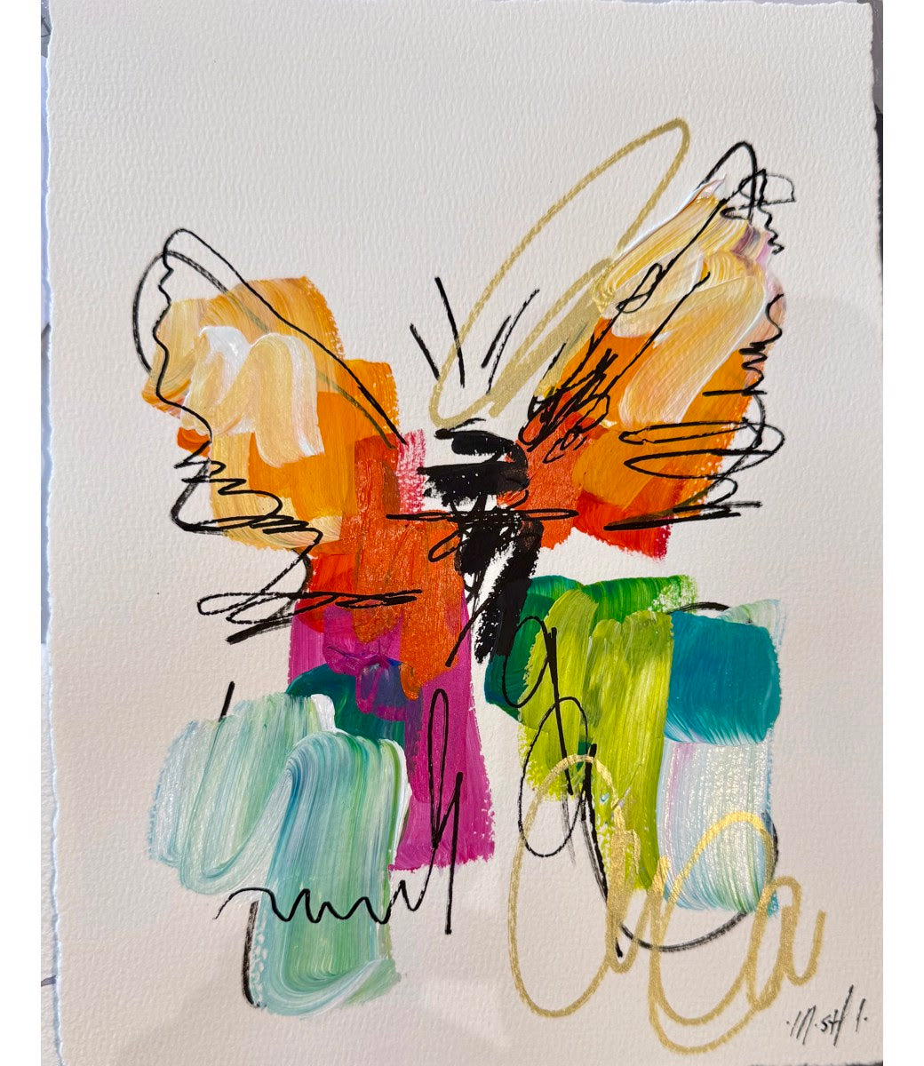 Small Monarch in Pink and Green by Ash Almonte