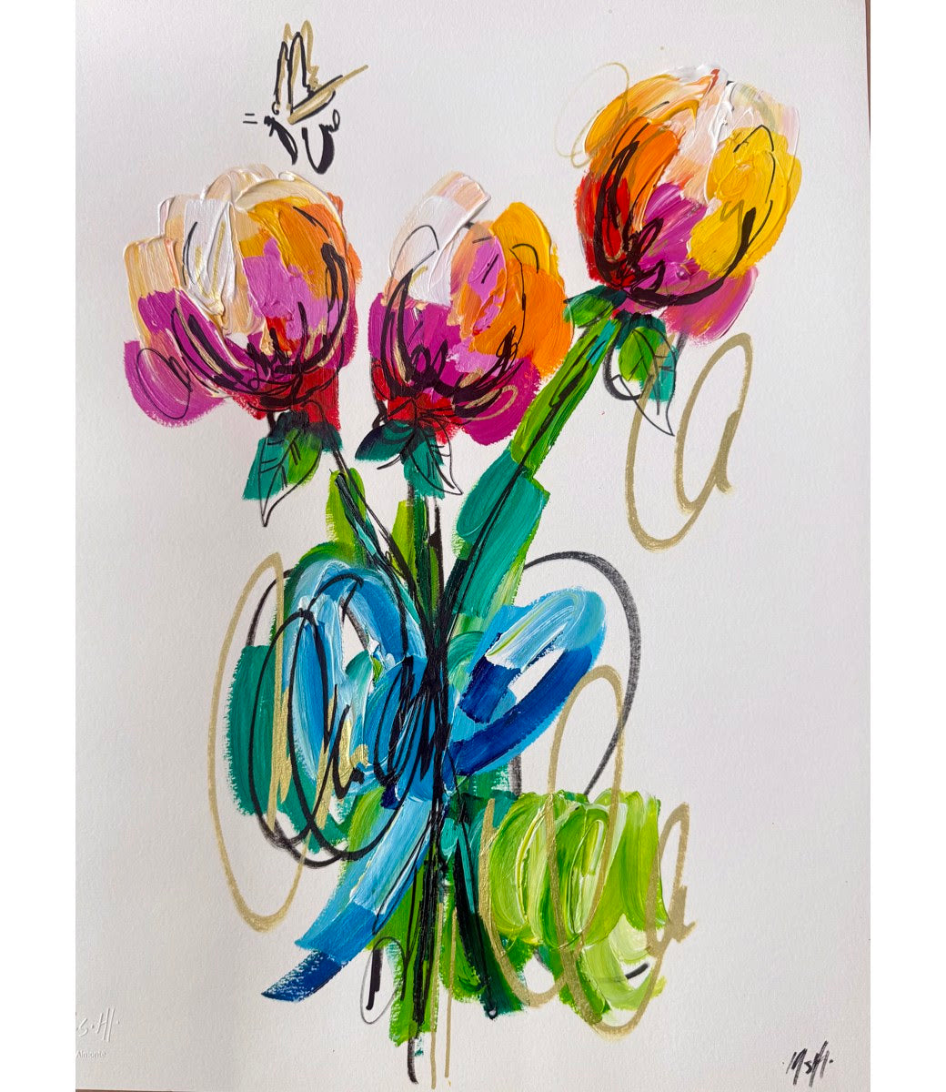 Tulips with Gold Butterfly by Ash Almonte