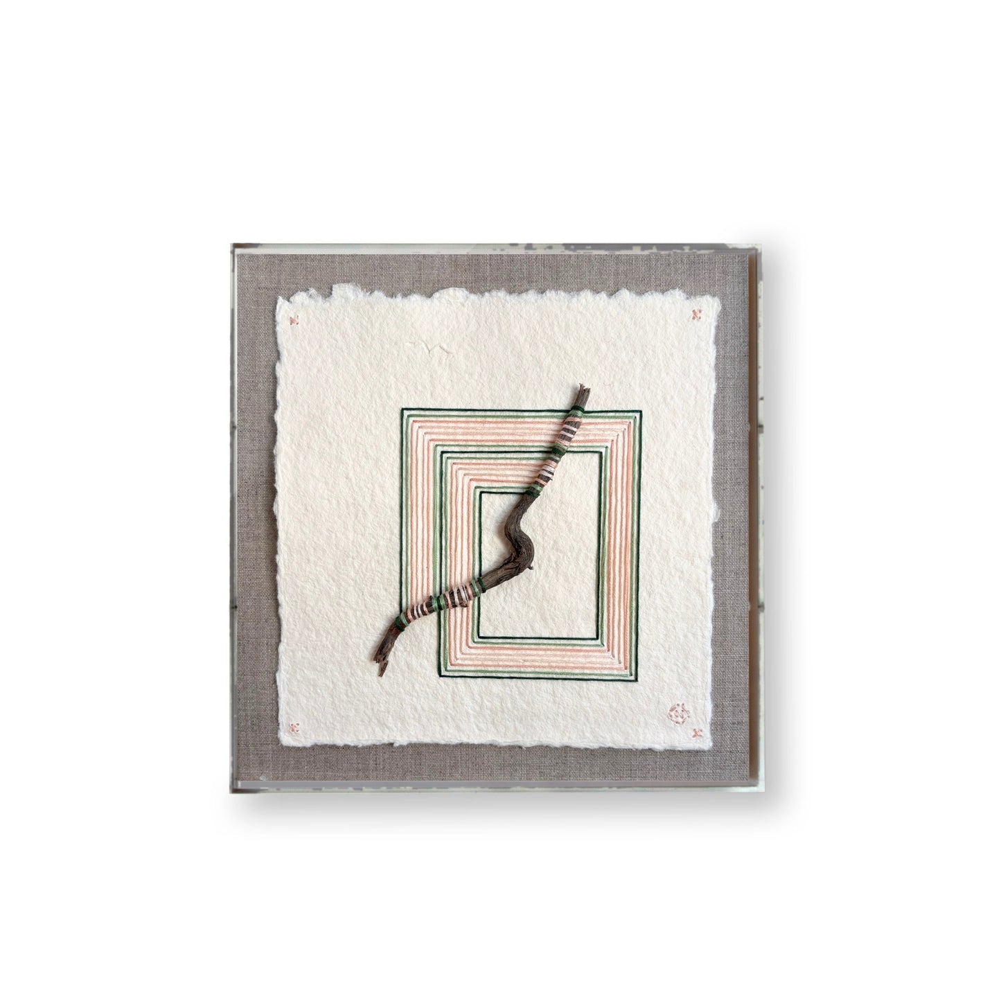 Nesting #353 by Natalie Ciccoricco in a 10" x 10" shadowbox frame