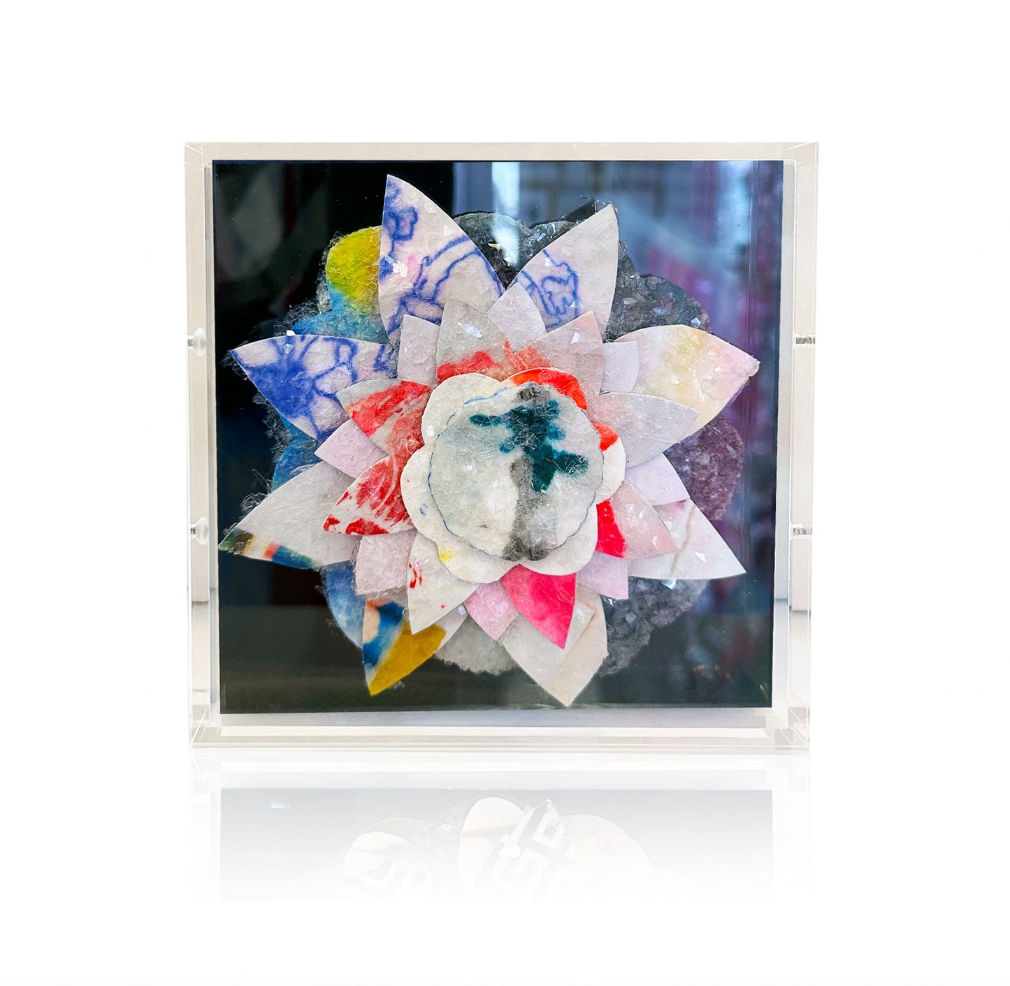 3D Bloom Floral #31 Mini Original Artwork on Mirror
