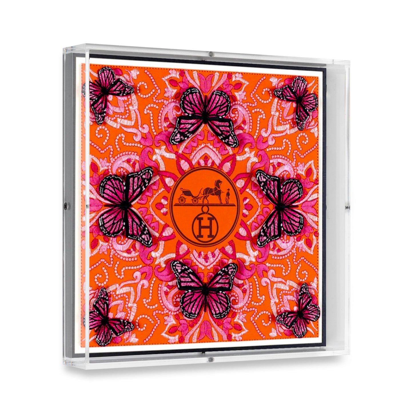Hermès Pink Symmetry by Stephen Wilson (12x12x2")