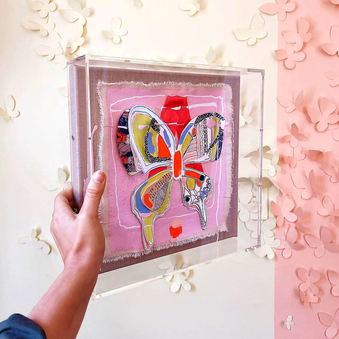 12" x 12" x 3" Modern UV-Grade Acrylic Shadowbox with Linen Canvas