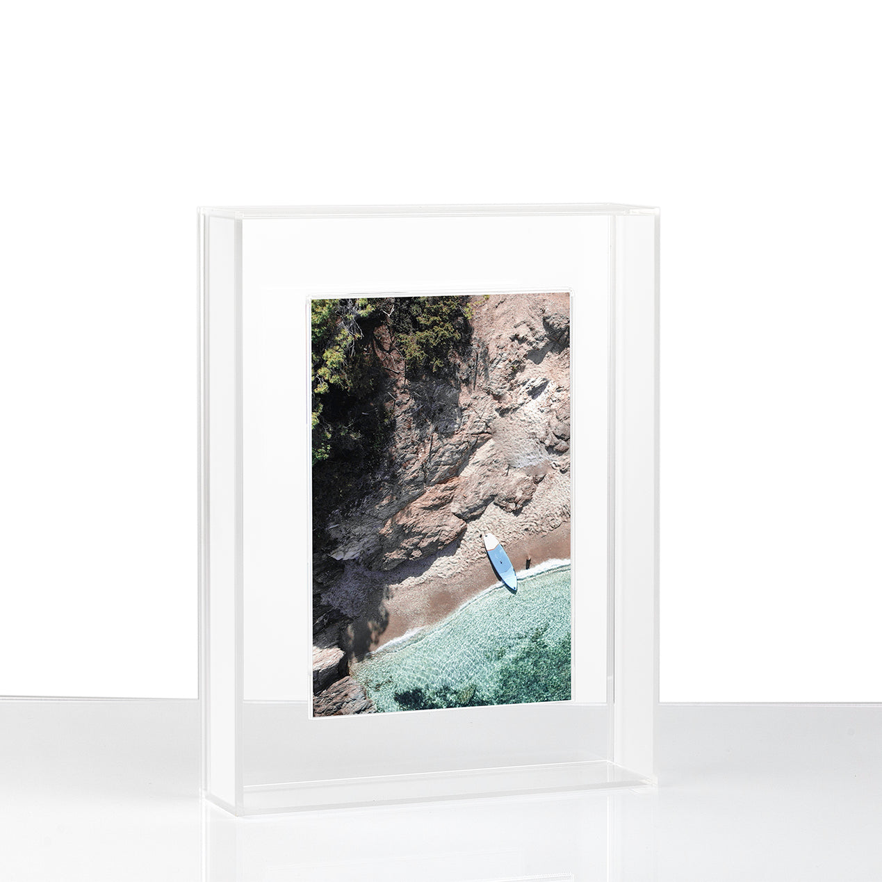Case Pack of Five Float Frame for Tabletop or Wall with Magnetic Photo Holder (CHOOSE YOUR SIZE)