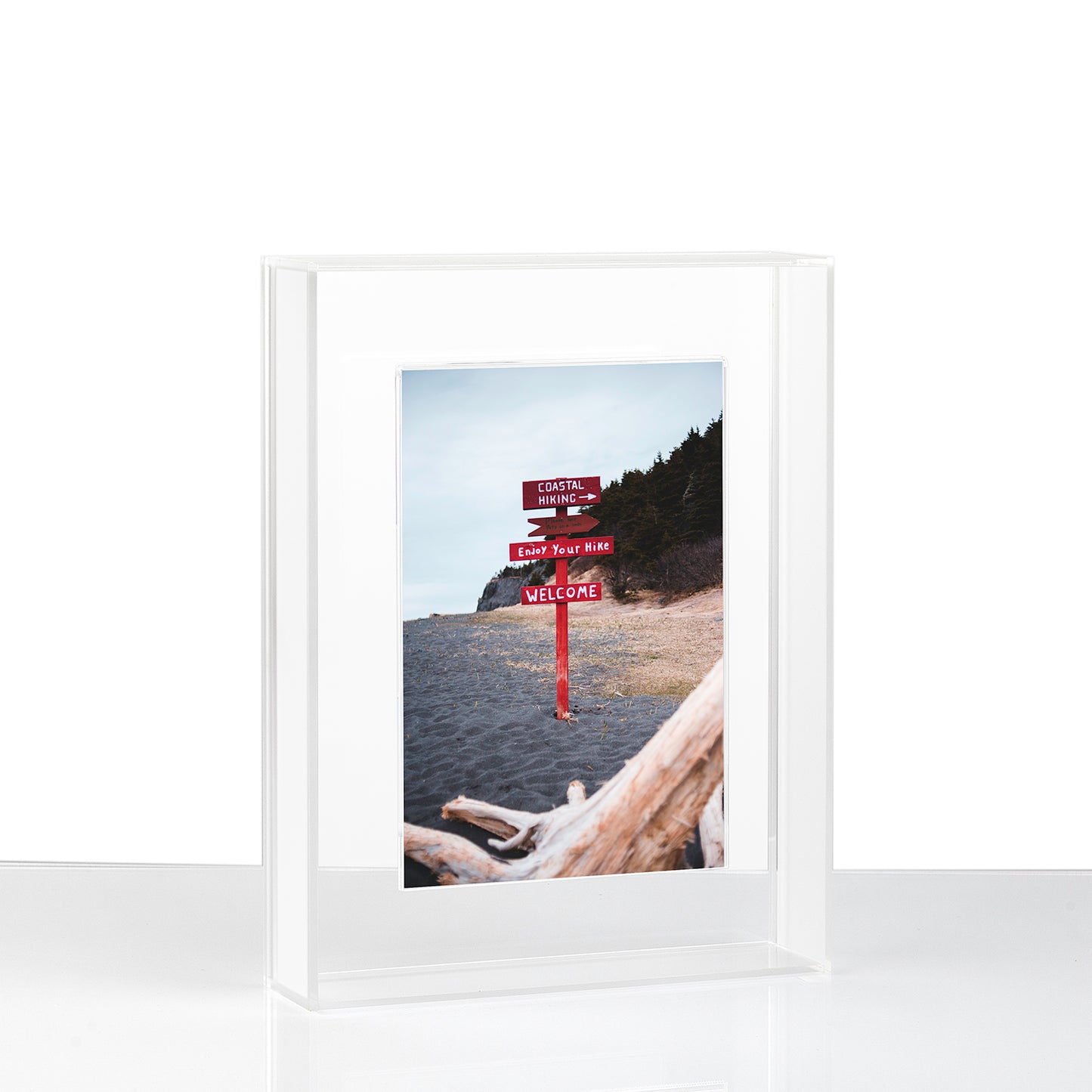Float Frame for Tabletop or Wall with Magnetic Photo Holder