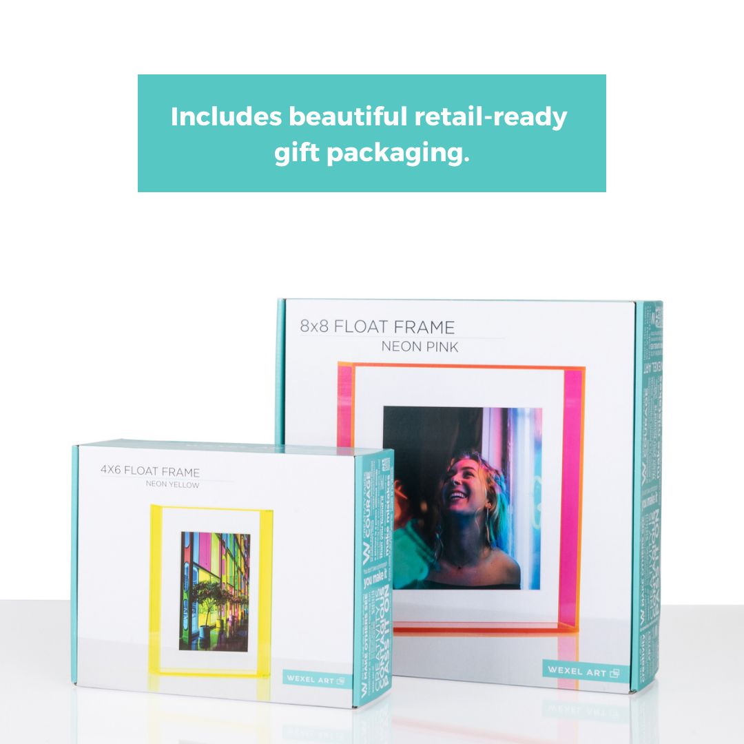 Clear Frost Float Frame for Tabletop or Wall with Magnetic Photo Holder