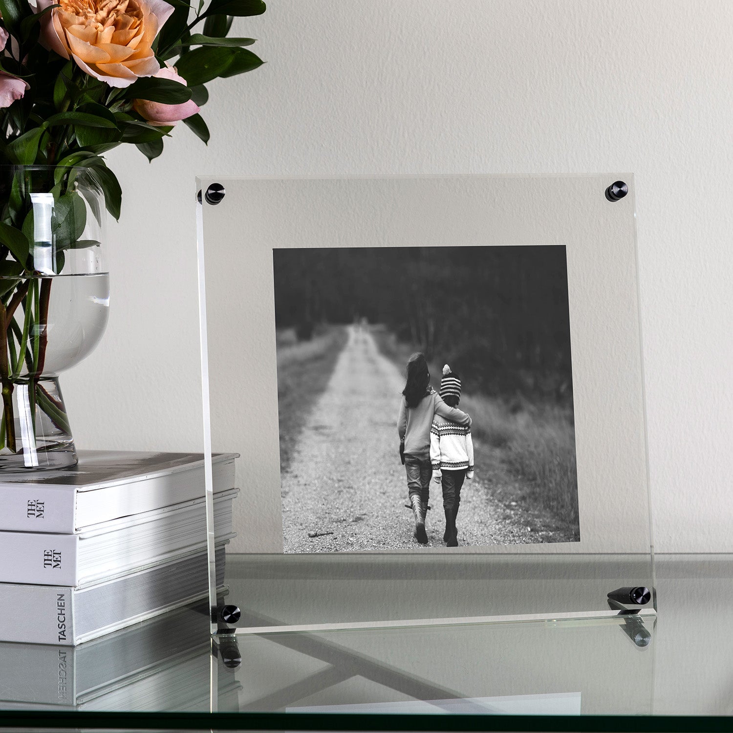 Case Pack of 5 10x10" Acrylic Bevel Tabletop Float Frames