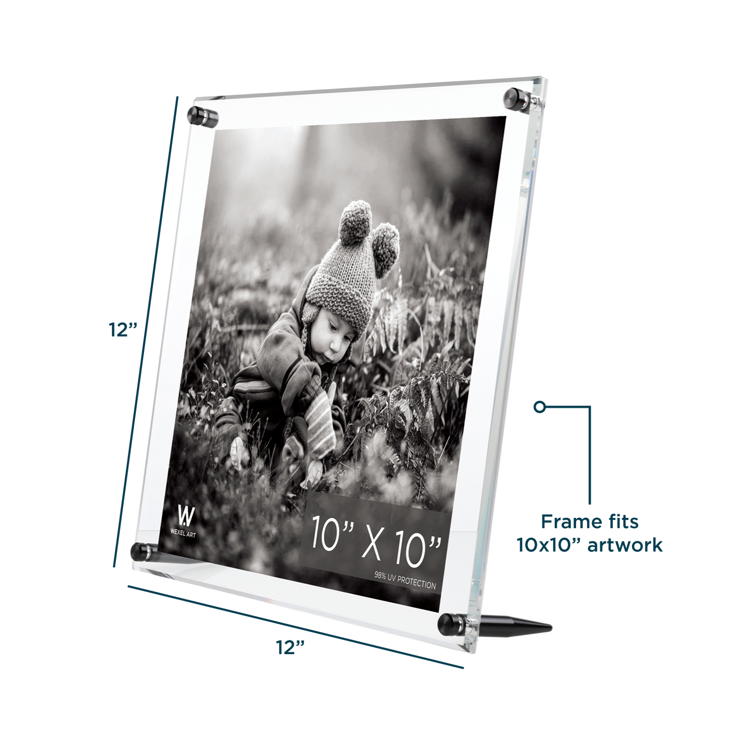10x10" Acrylic Bevel Tabletop Float Frame