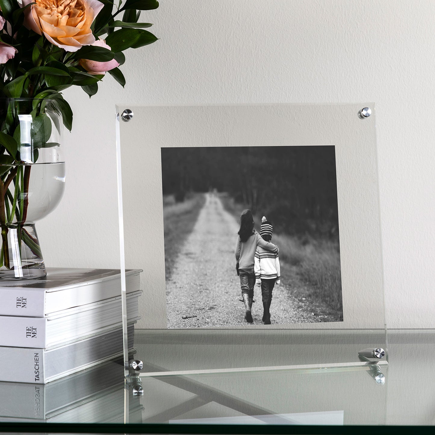 Case Pack of 5 10x10" Acrylic Bevel Tabletop Float Frames