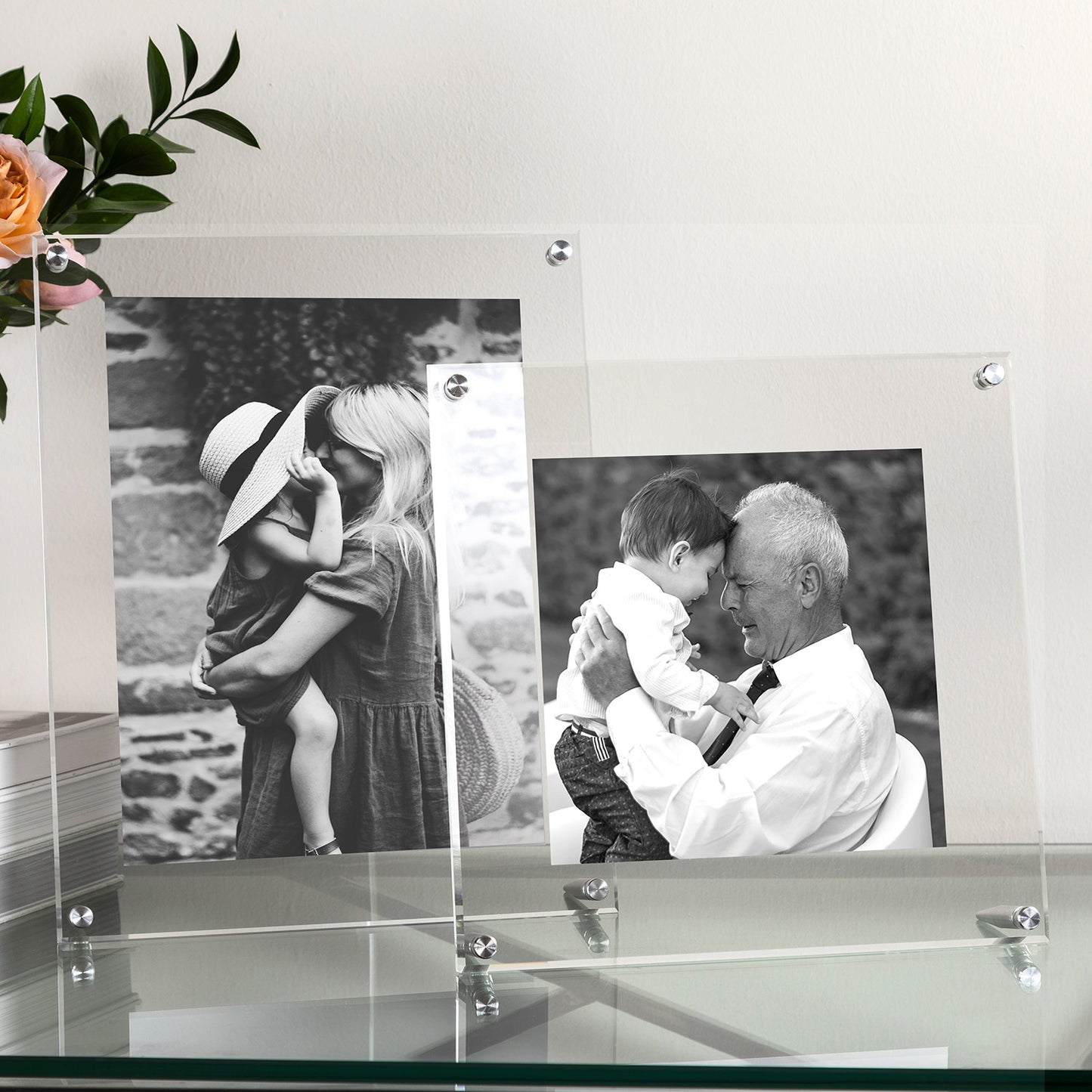 Acrylic Bevel Tabletop Float Frame for 5x7" Photos