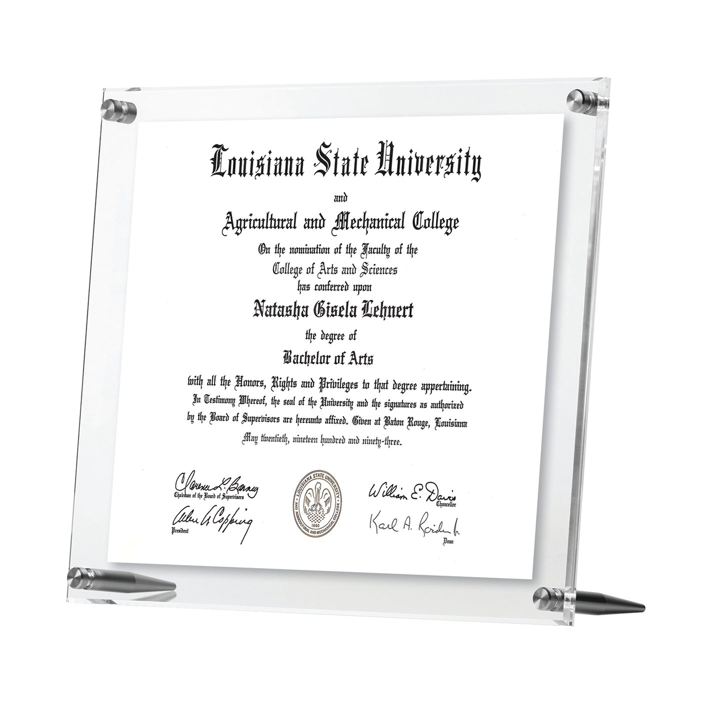 Acrylic Bevel Tabletop Float Frames