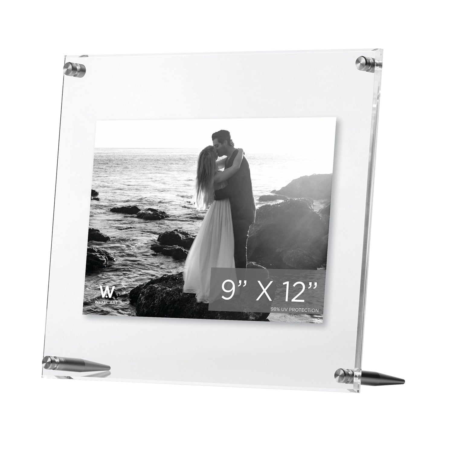 Case Pack of 5 9x12" Acrylic Bevel Tabletop Float Frame