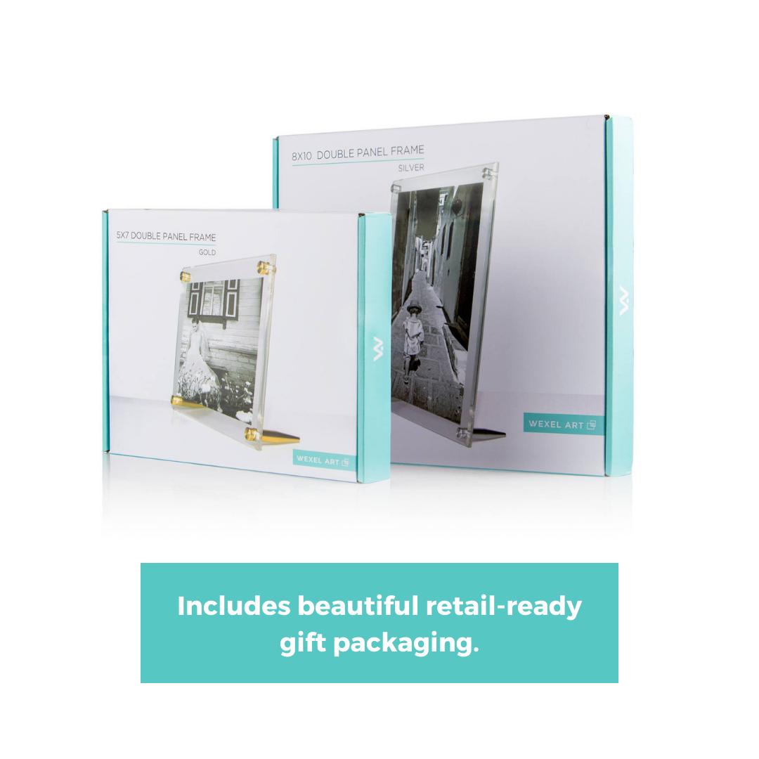 Acrylic Bevel Tabletop Float Frame for 5x7" Photos