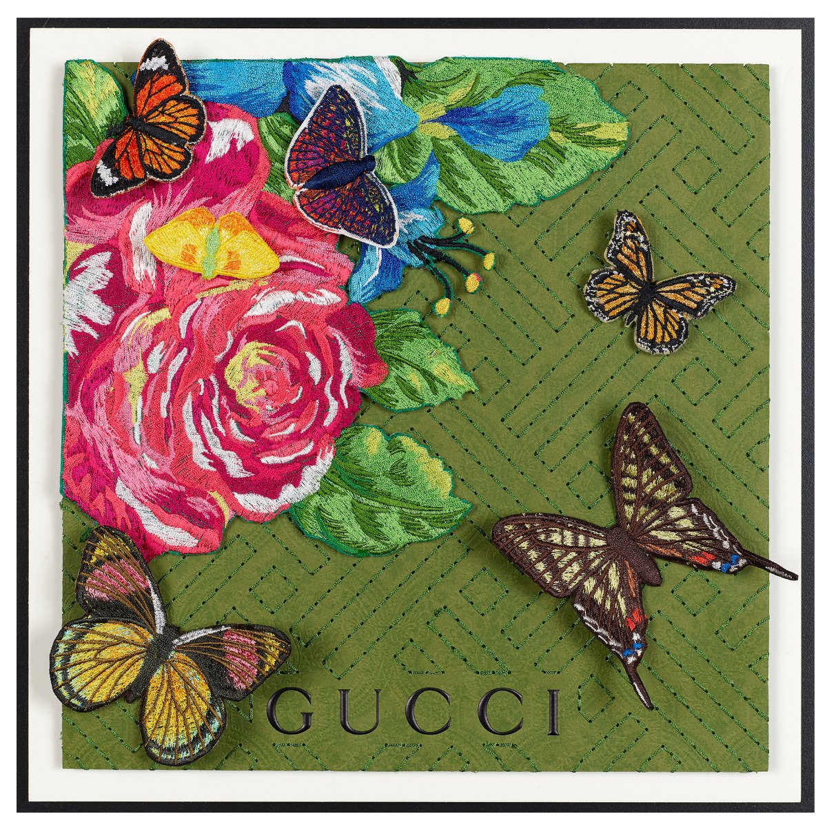 Gucci Green Floral Corner by Stephen Wilson (12x12x2")