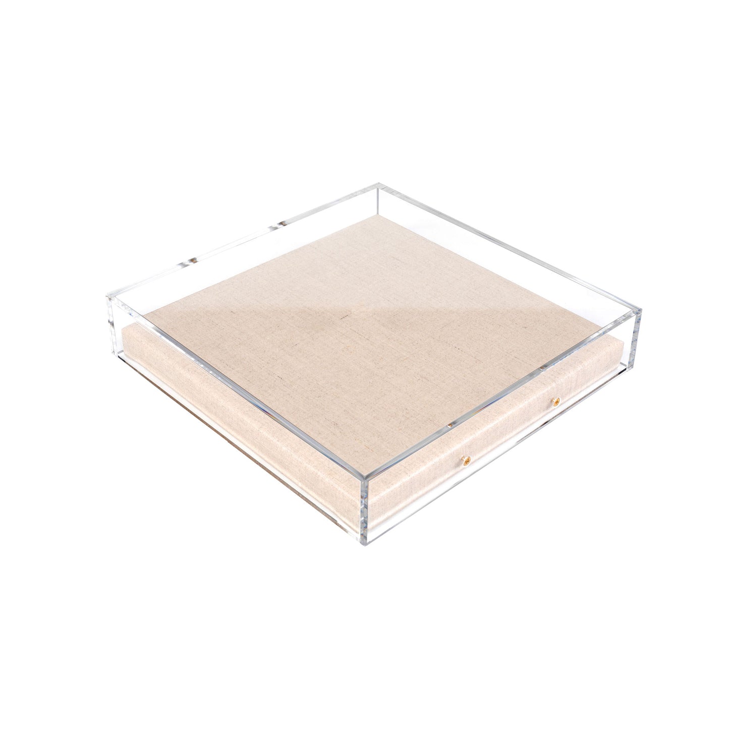 10x10x2" Modern UV-Grade Acrylic Shadowbox with Linen Canvas