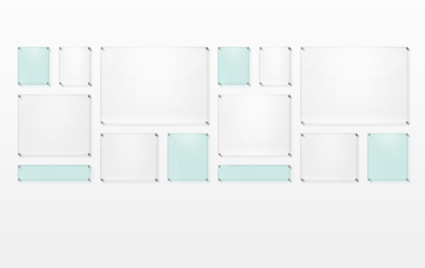 Mondrian 121" Double Panel Wallscape (Choose Your Color or Clear)