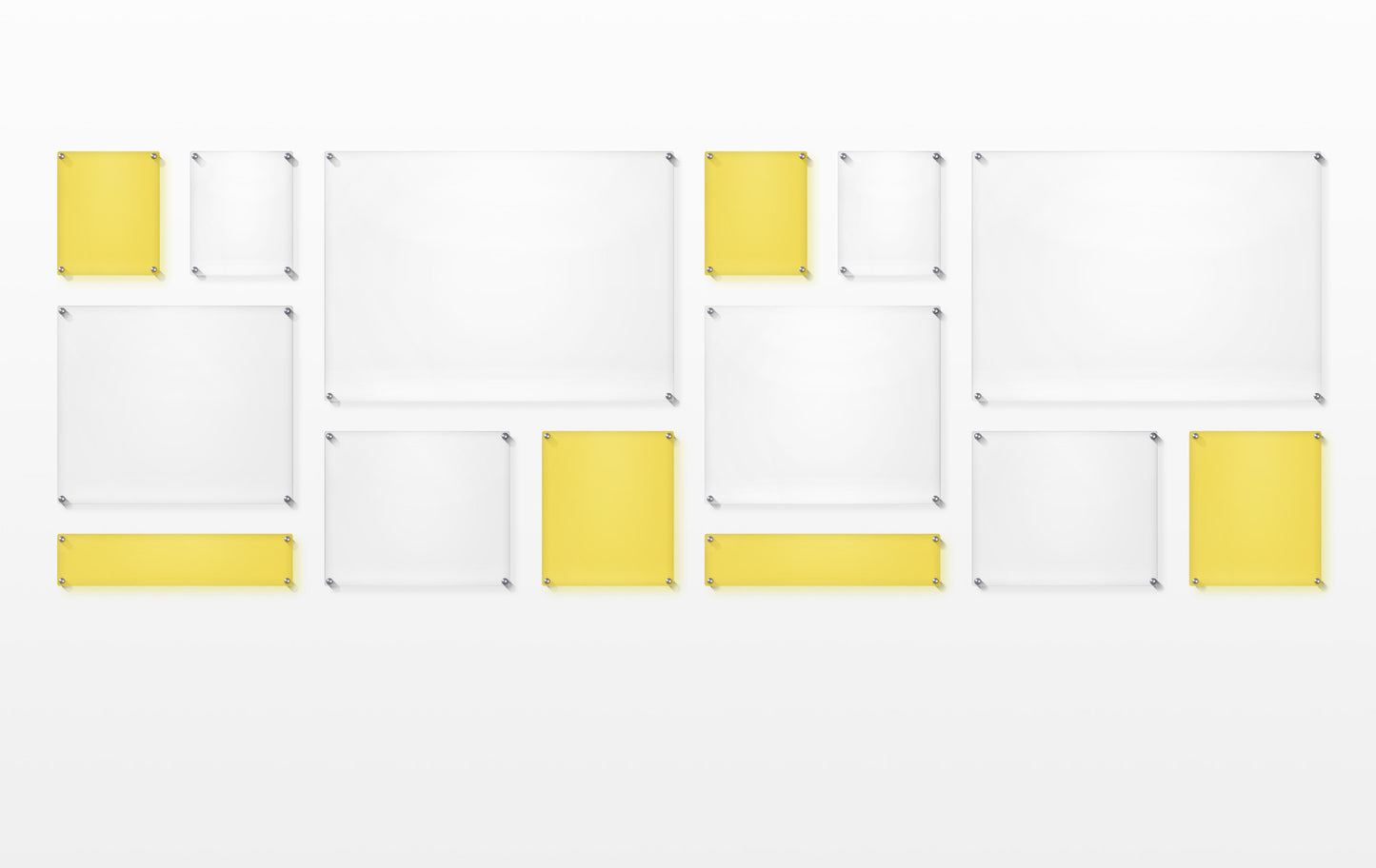 Mondrian 121" Double Panel Wallscape (Choose Your Color or Clear)