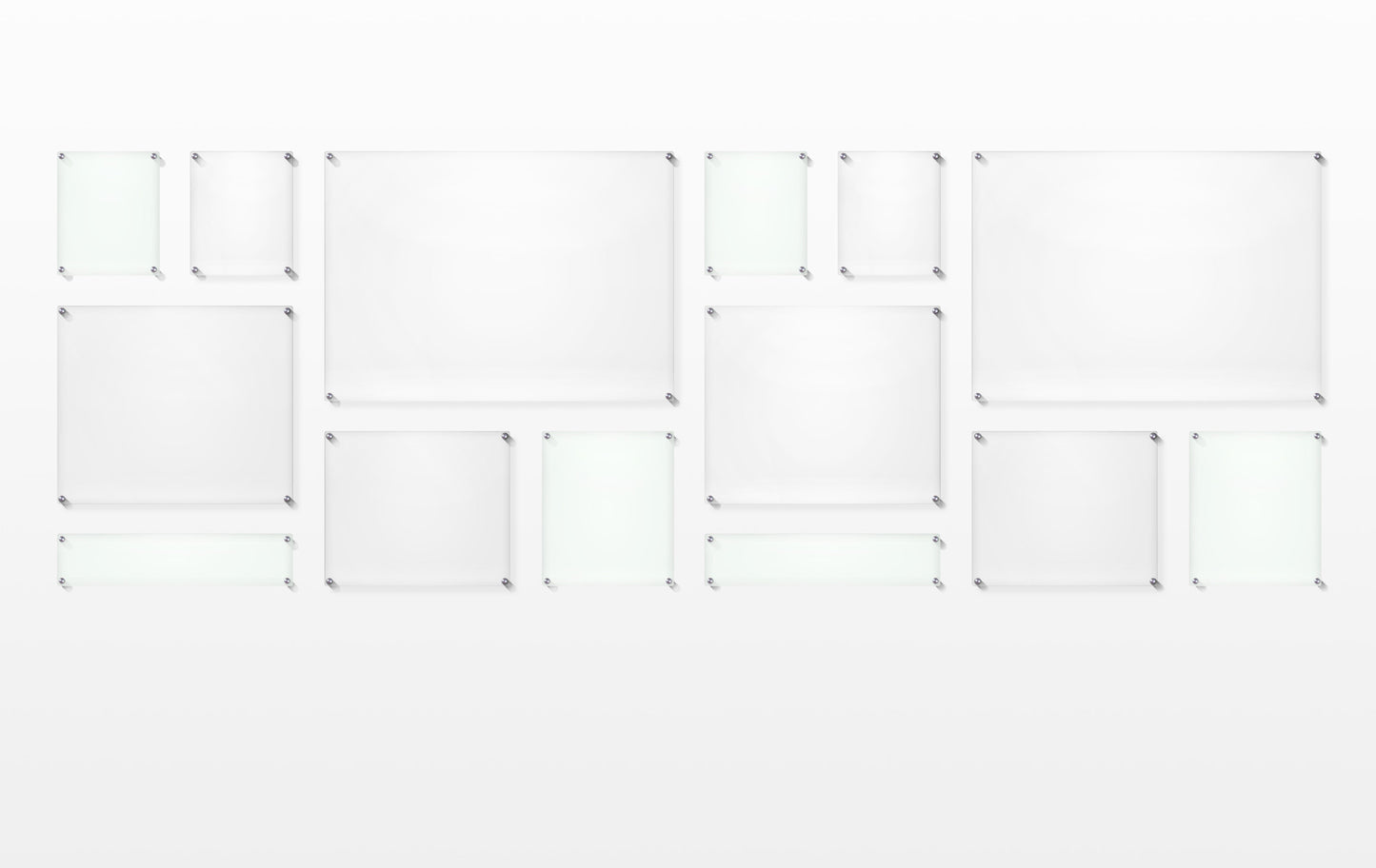 Mondrian 121" Double Panel Wallscape (Choose Your Color or Clear)