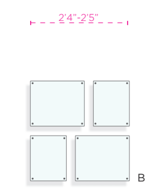 Piccola Double Panel Set of 4 Wallscape (4015D/4015DG)