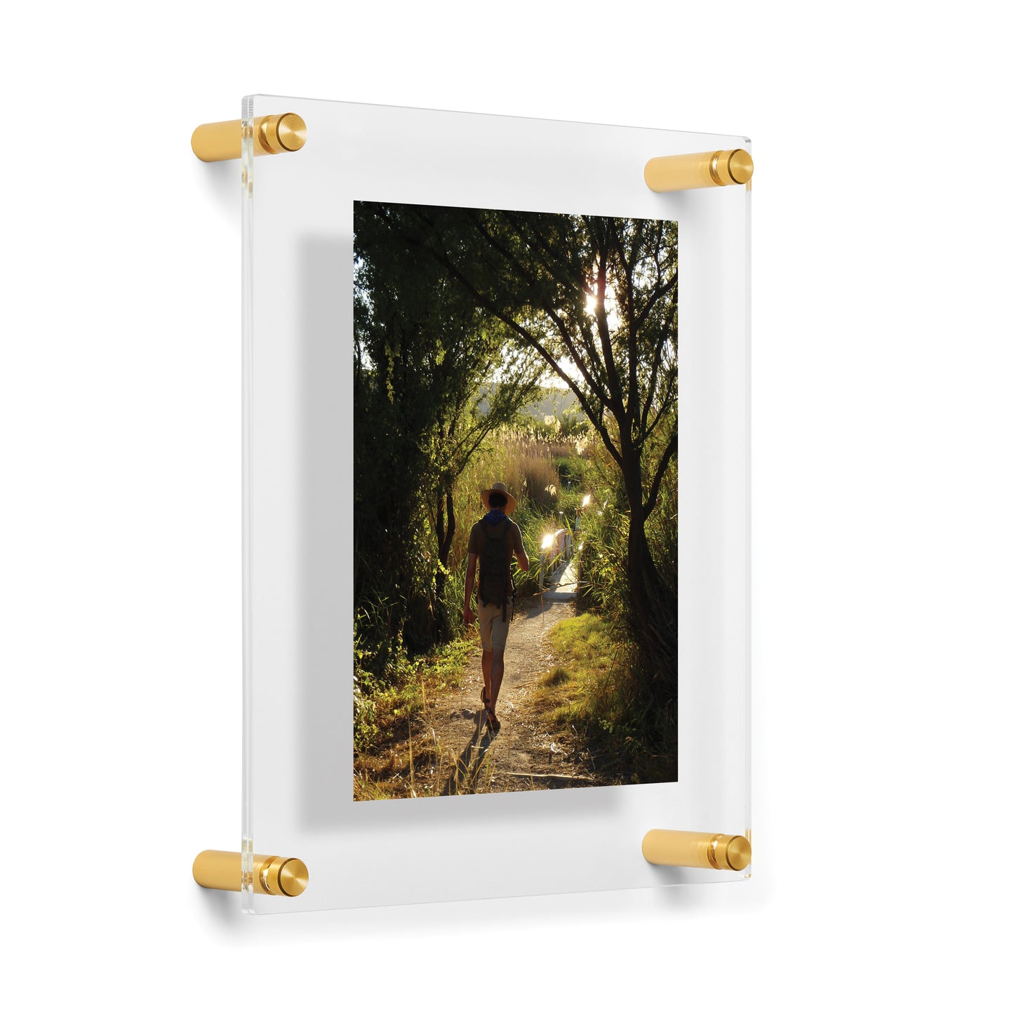 5x7" Photo Floating Acrylic Clear Picture Frame (Frame Size 10x12")