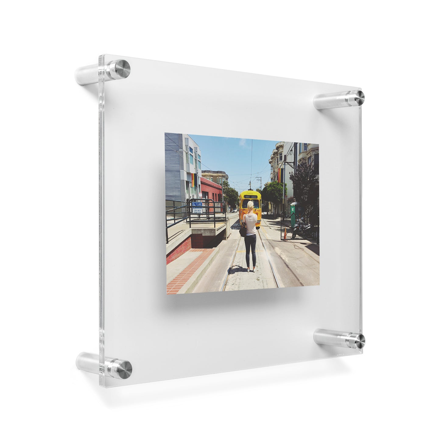 5x7" Photo Floating Acrylic Clear Picture Frame (Frame Size 10x12")