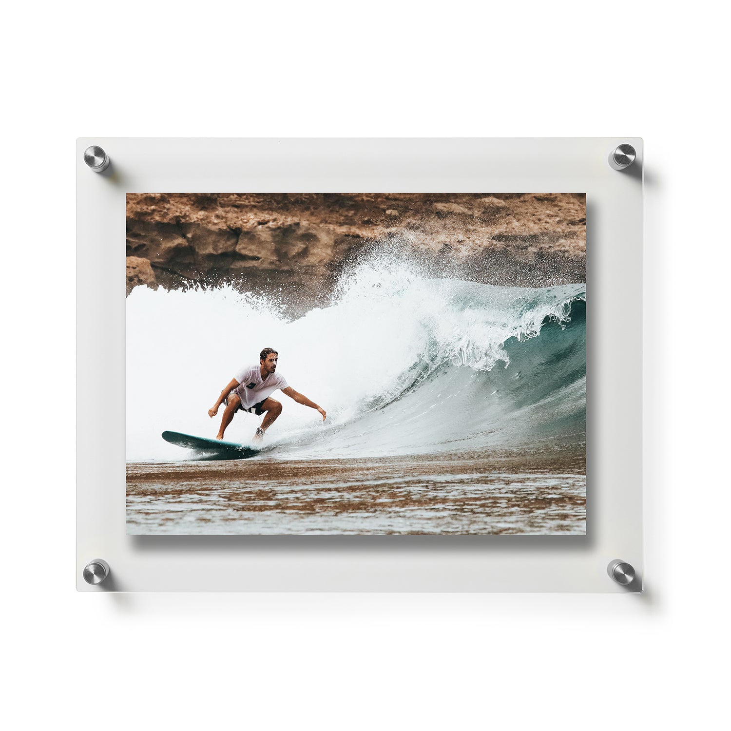 Wexel Art 15x15-Inch Double Panel Clear Acrylic Floating Frame with Silver