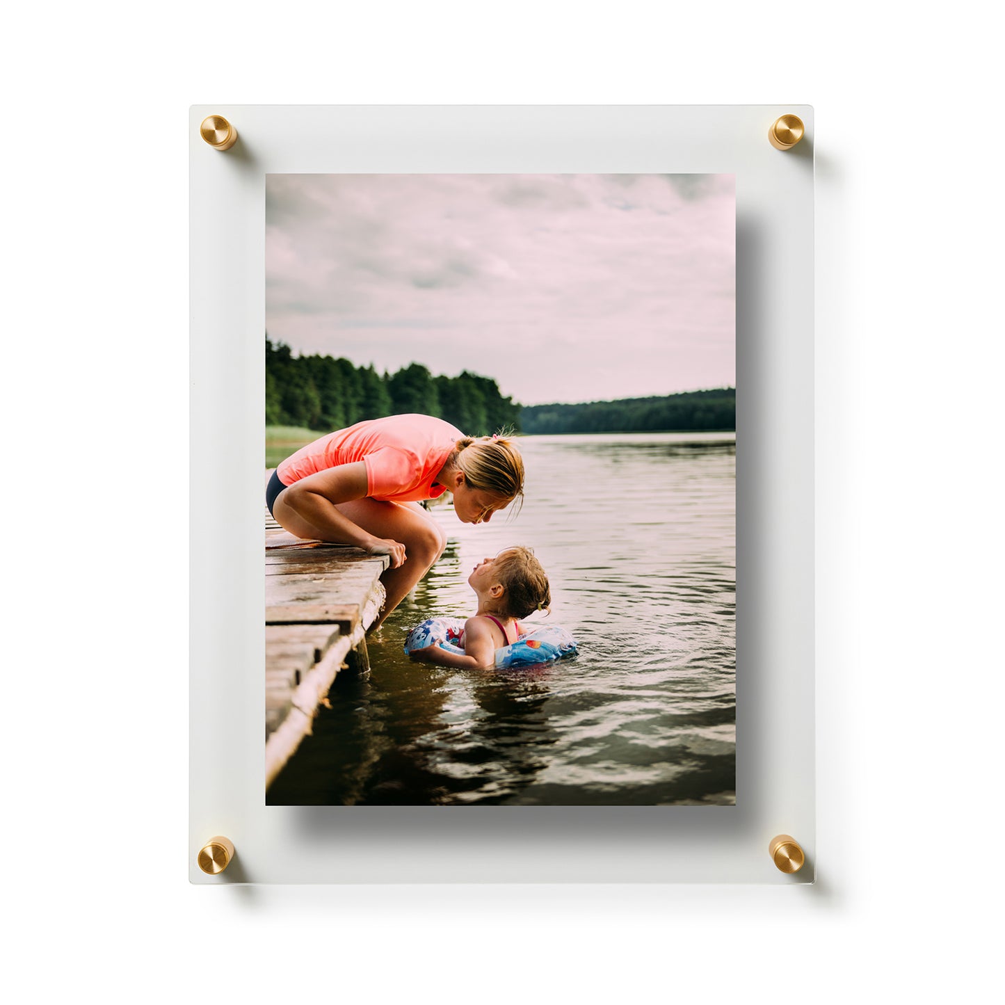 8x10" Photo Floating Acrylic Clear Picture Frame (Frame Size 12x15")