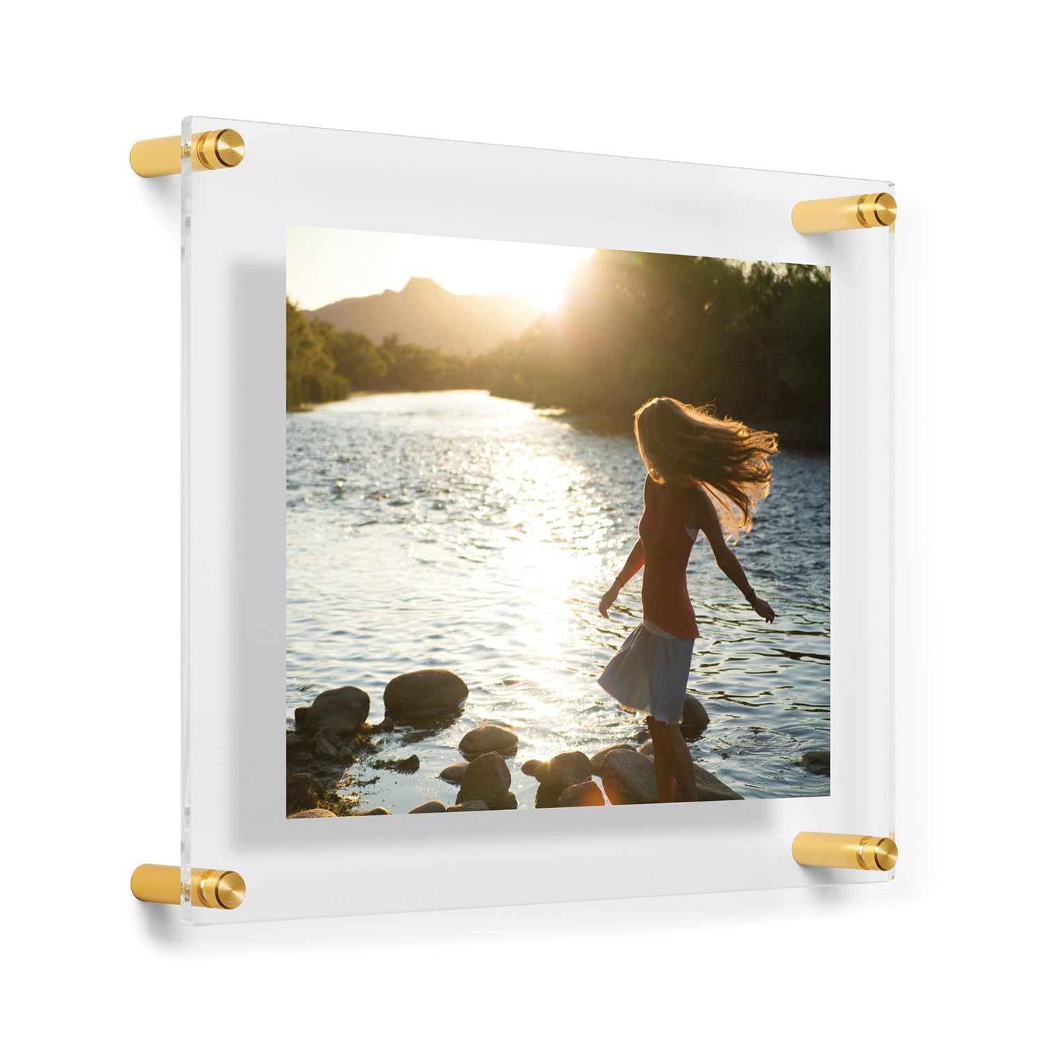 6x10 Frame White Wash Picture Frame - Complete Modern Photo Frame Includes  UV Acrylic Shatter Guard Front, Acid Free Foam Backing Board, Hanging