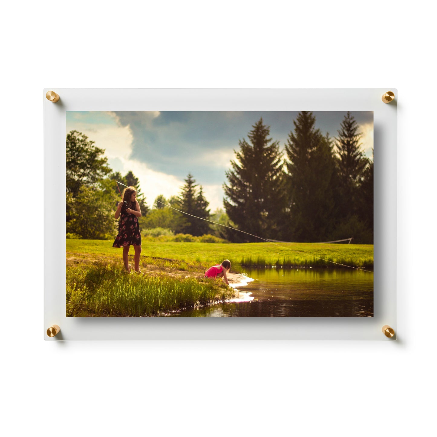 11x17" Photo Floating Acrylic Clear Picture Frame (Frame Size 15x21")