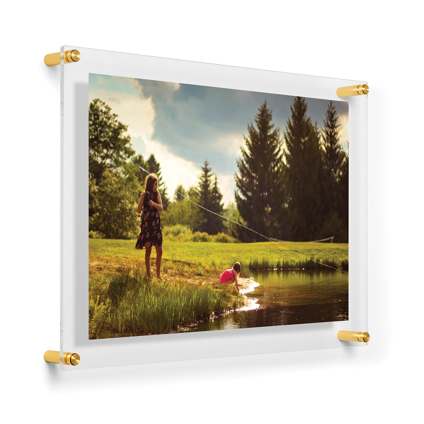 11x17" Photo Floating Acrylic Clear Picture Frame (Frame Size 15x21")