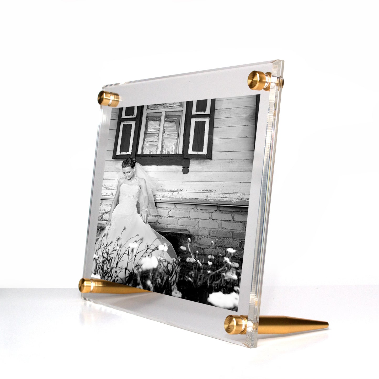 Acrylic Bevel Tabletop Float Frame for 5x7" Photos