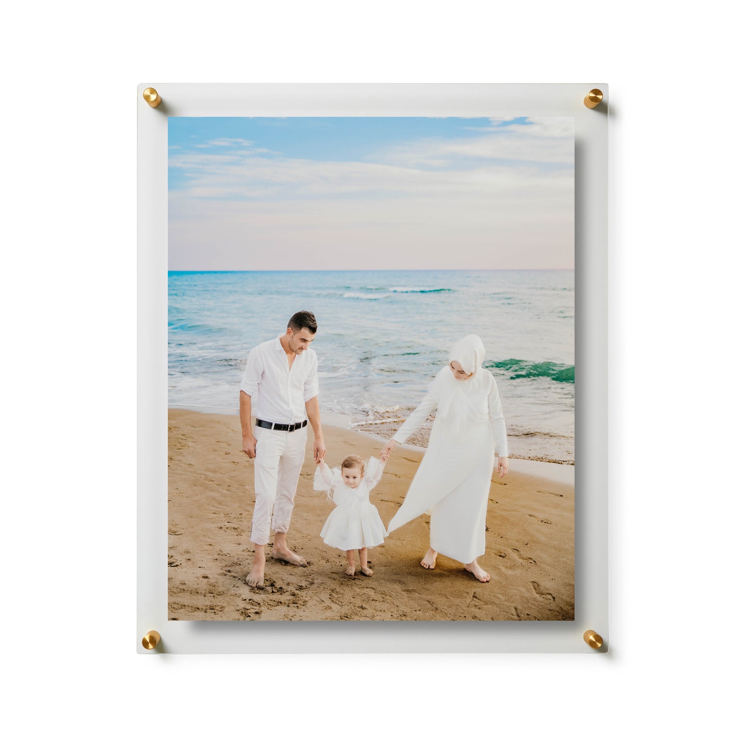 Wexel Art 34x44-Inch Double Panel Grade Acrylic Floating Frame with Silver Hardware for, 30x40-inch Art & Photos, Clear