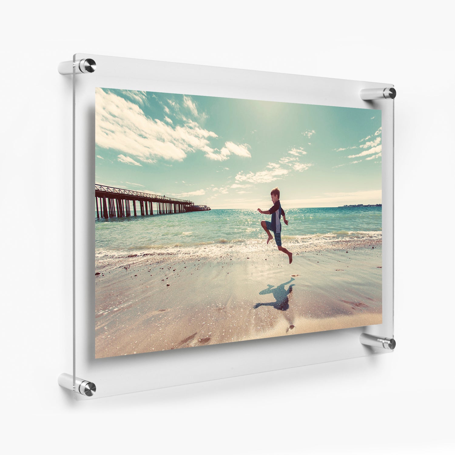 Wexel Art Double Panel Acrylic Display Frame - 23 inch x 33 inch, Silver Hardware