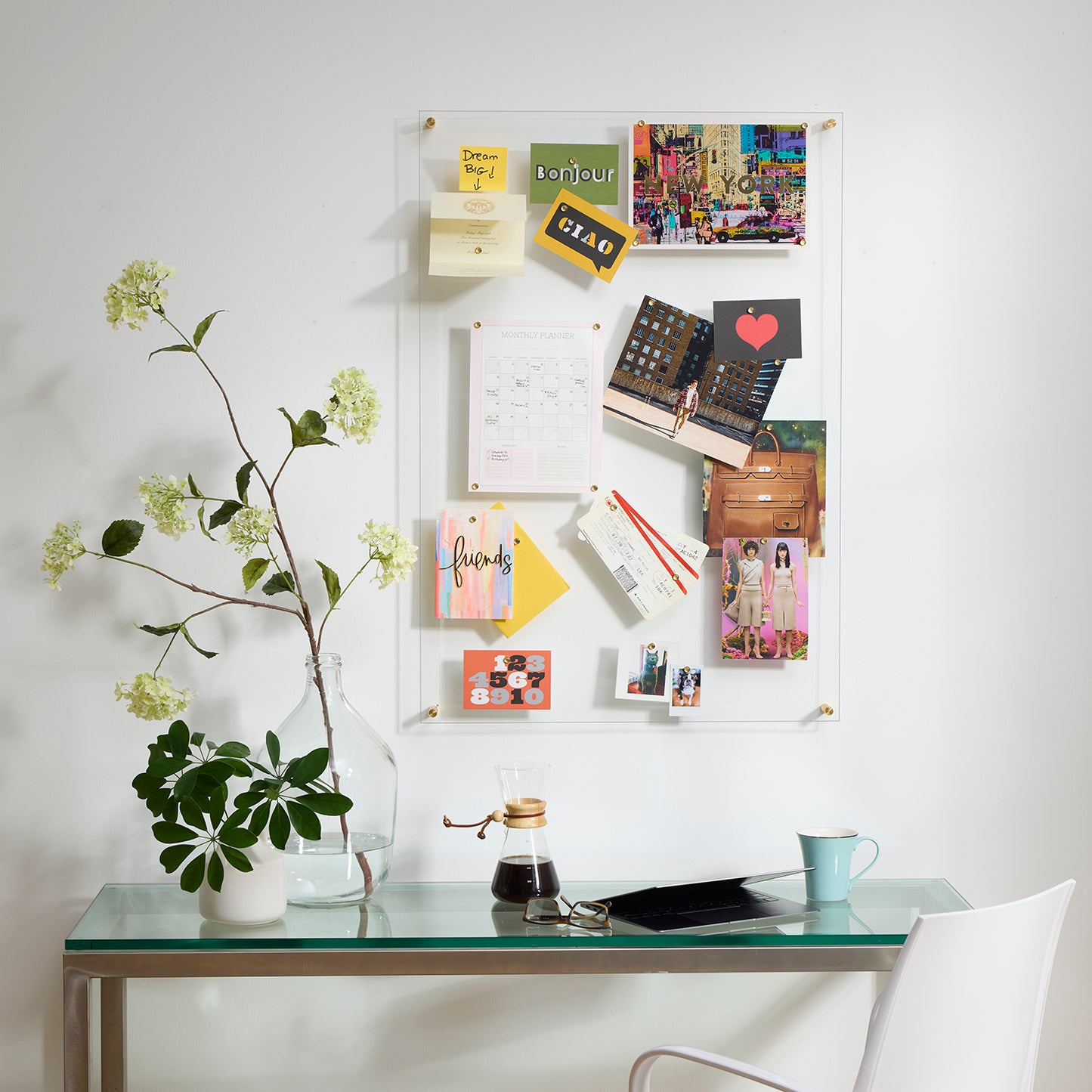 Acrylic Memo Board + Magnet Wall Frame