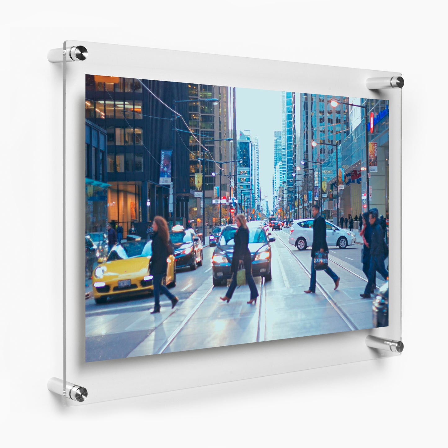 18x24" Photo Floating Acrylic Clear Picture Frame (Frame Size 21x27")