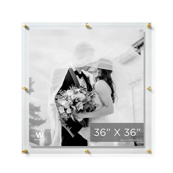36x36" Modern UV-Grade Acrylic Floating Wall Frame