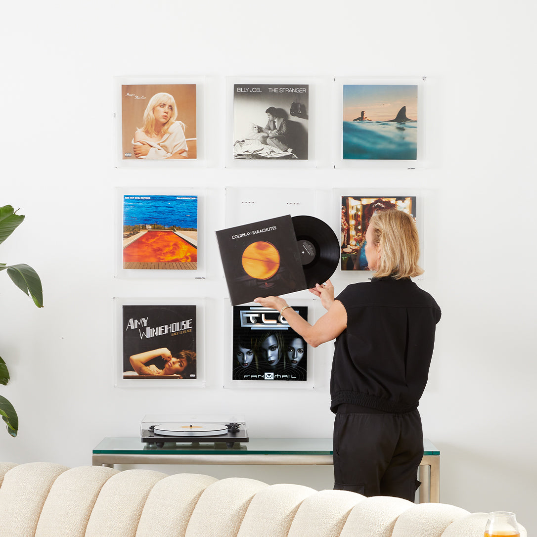 Display & Play Floating Magnetic Vinyl Record Album Frame