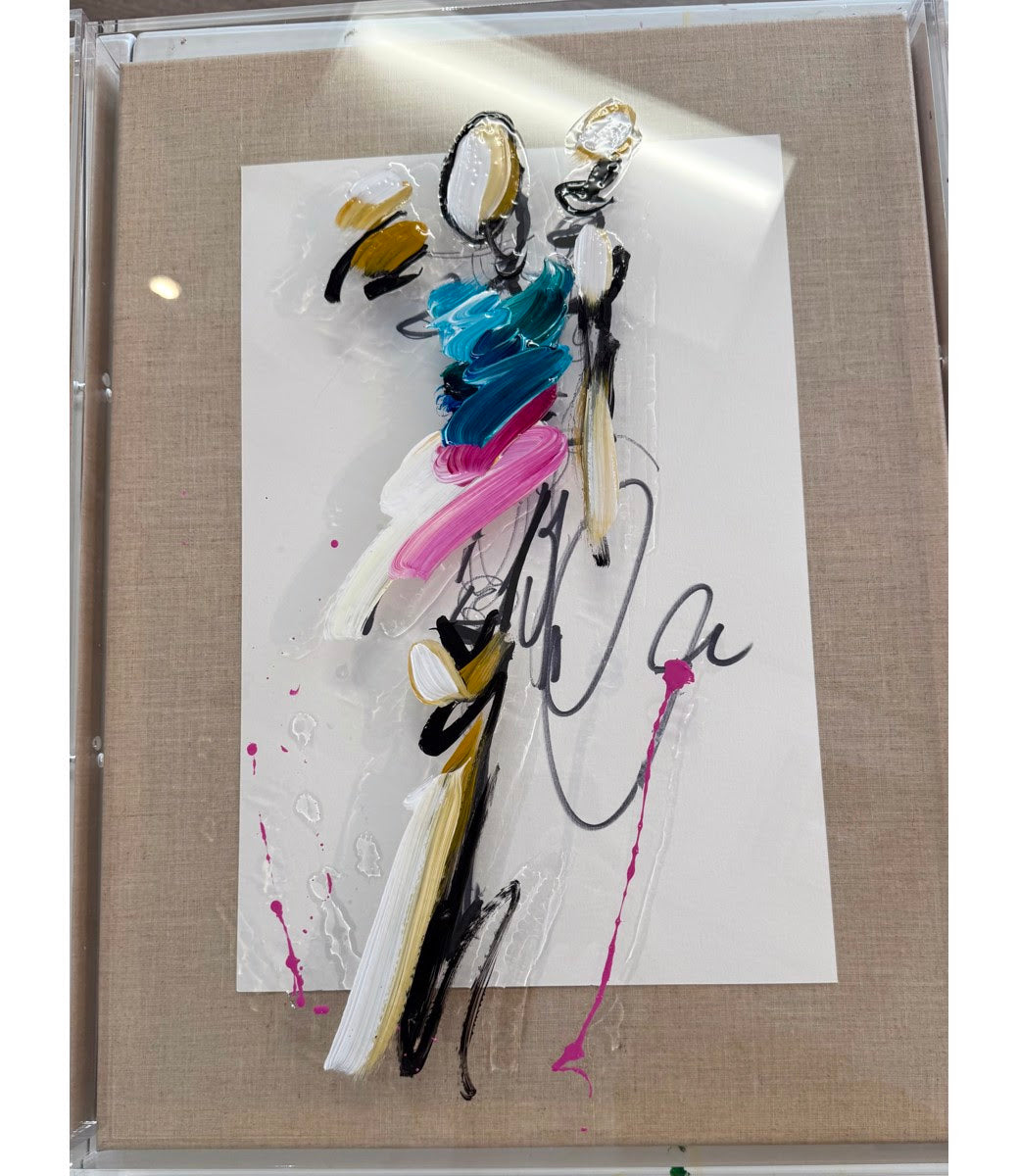 Figurative Sketch No. 1 with Jewel Tone Painting by Ash Almonte