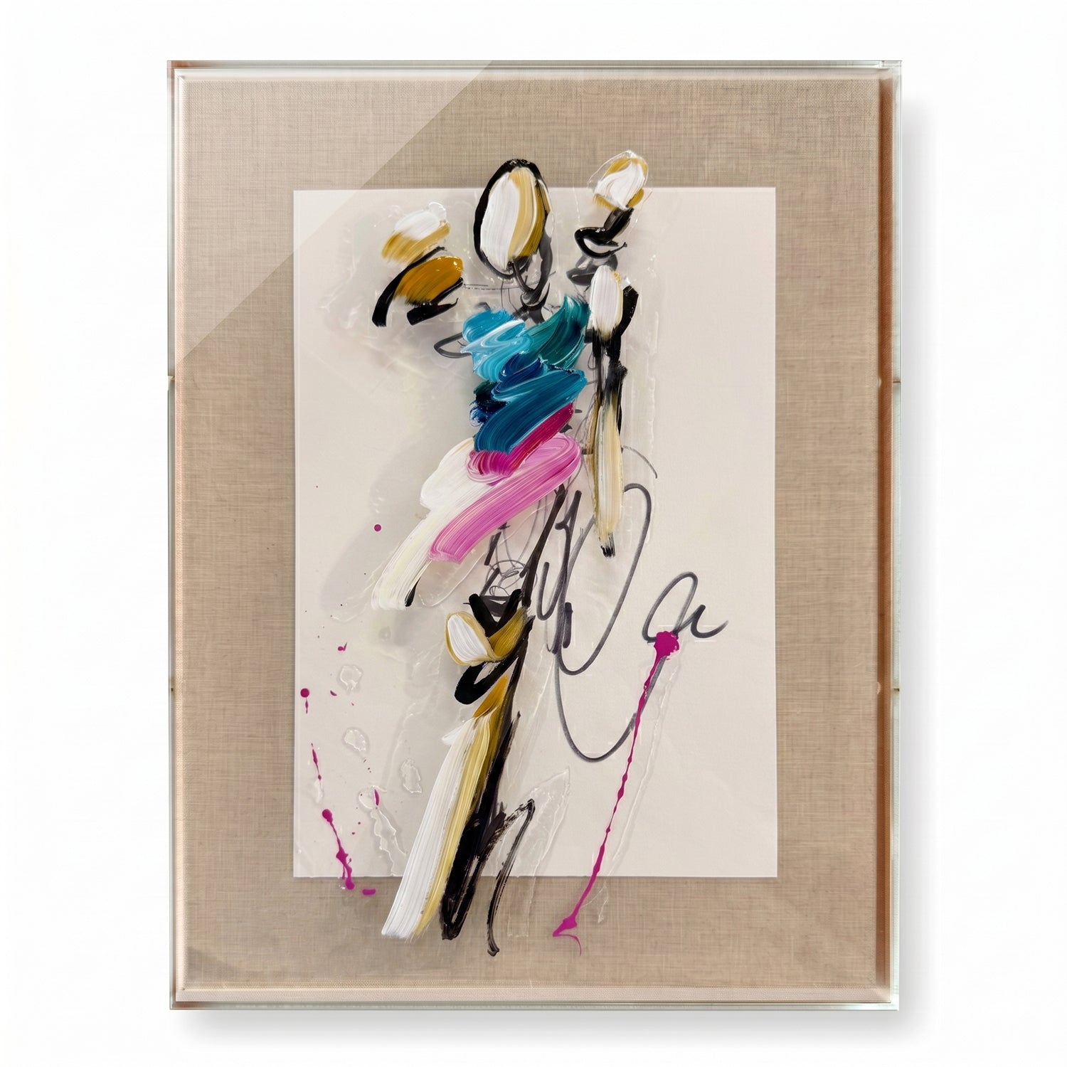 Figurative Sketch No. 1 with Jewel Tone Painting by Ash Almonte