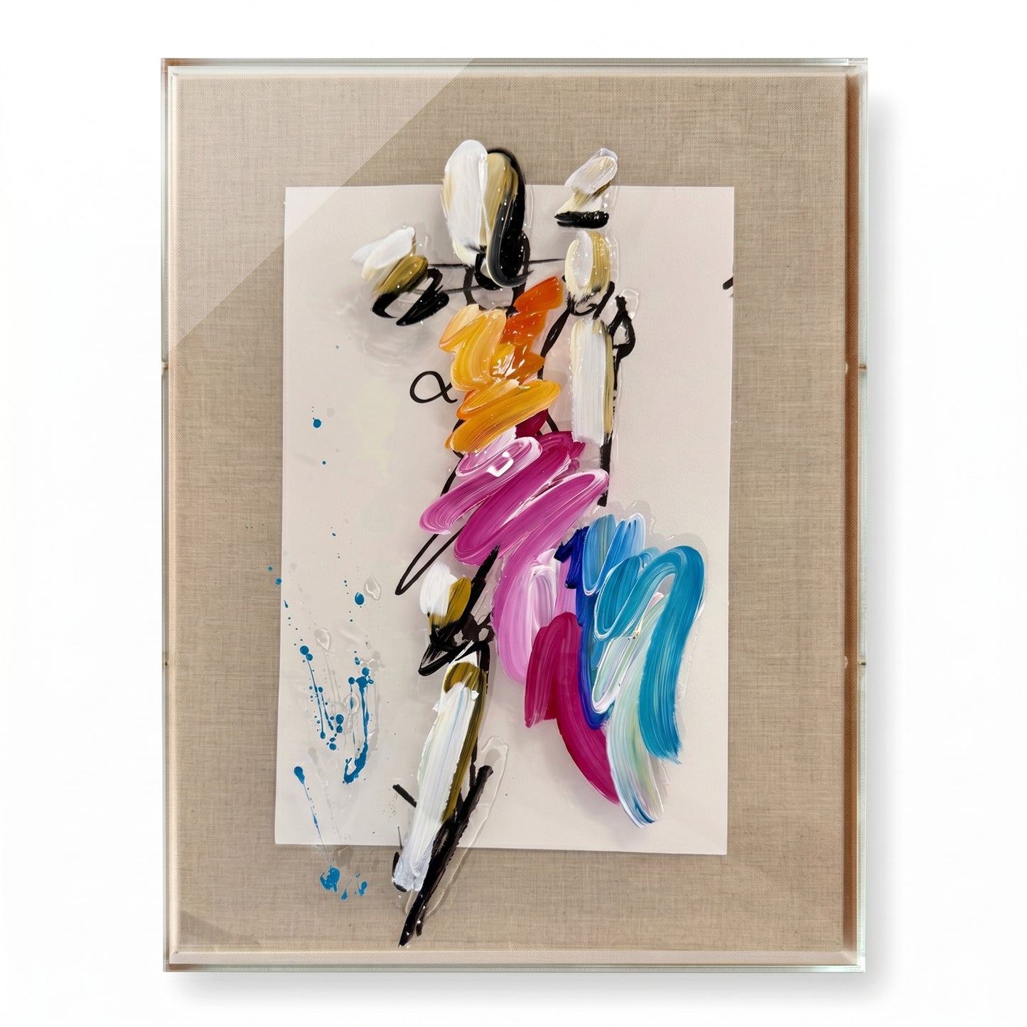 Figurative Sketch No. 2 with Painted Frame by Ash Almonte