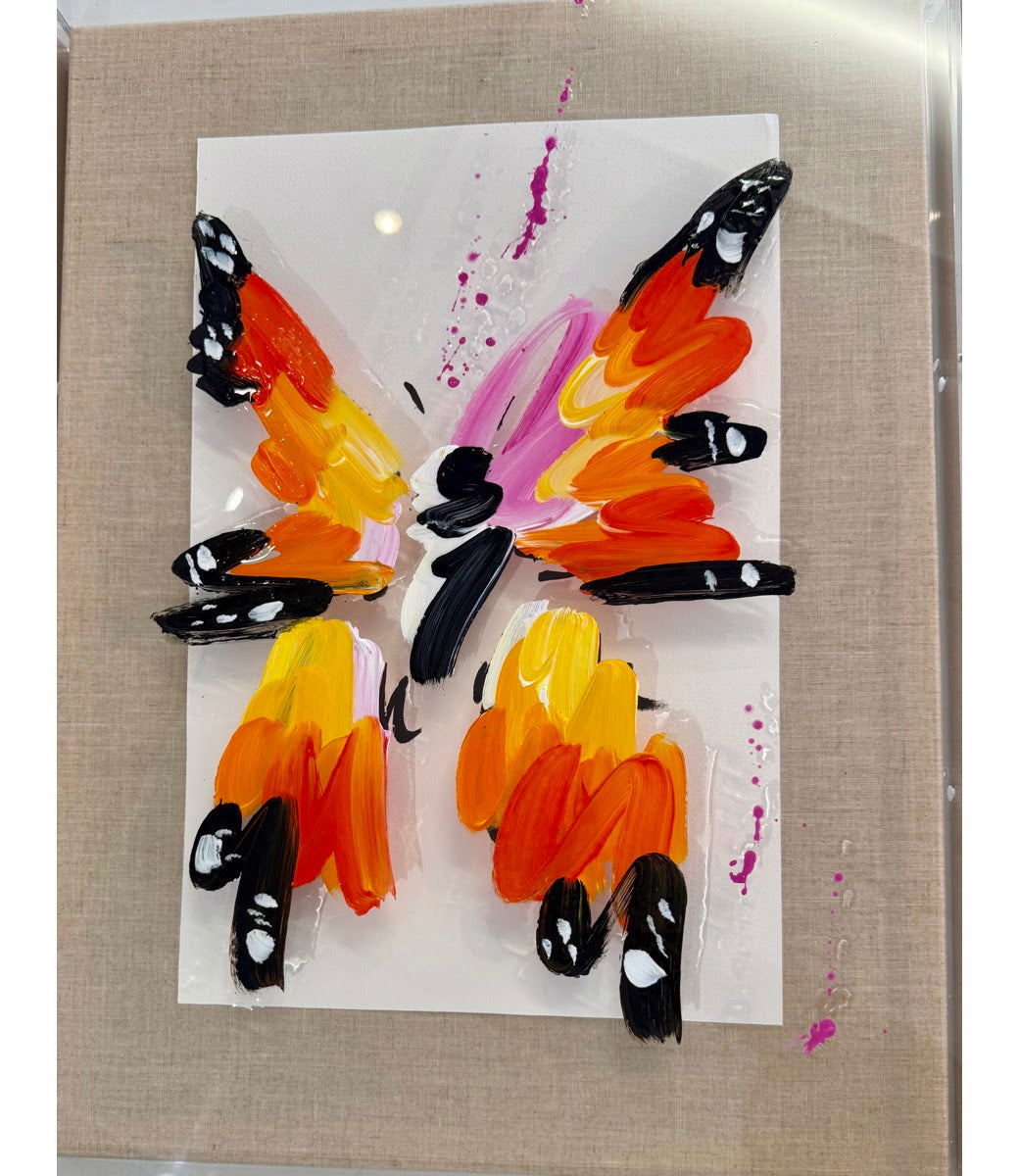 Monarch Sketch with Painted Frame by Ash Almonte