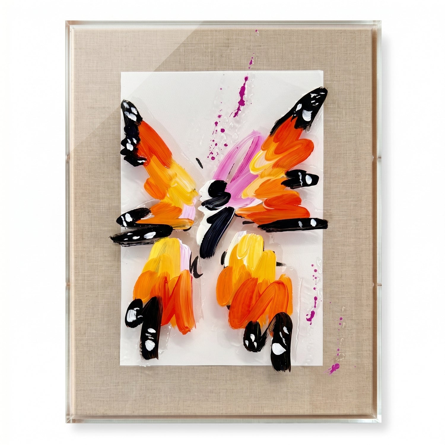 Monarch Sketch with Painted Frame by Ash Almonte