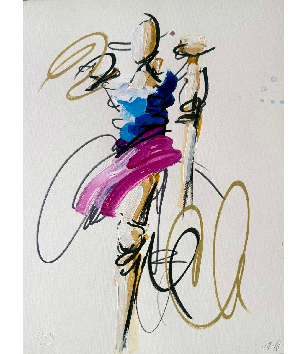 Figurative Sketch No. 3 with Blue Splatter by Ash Almonte