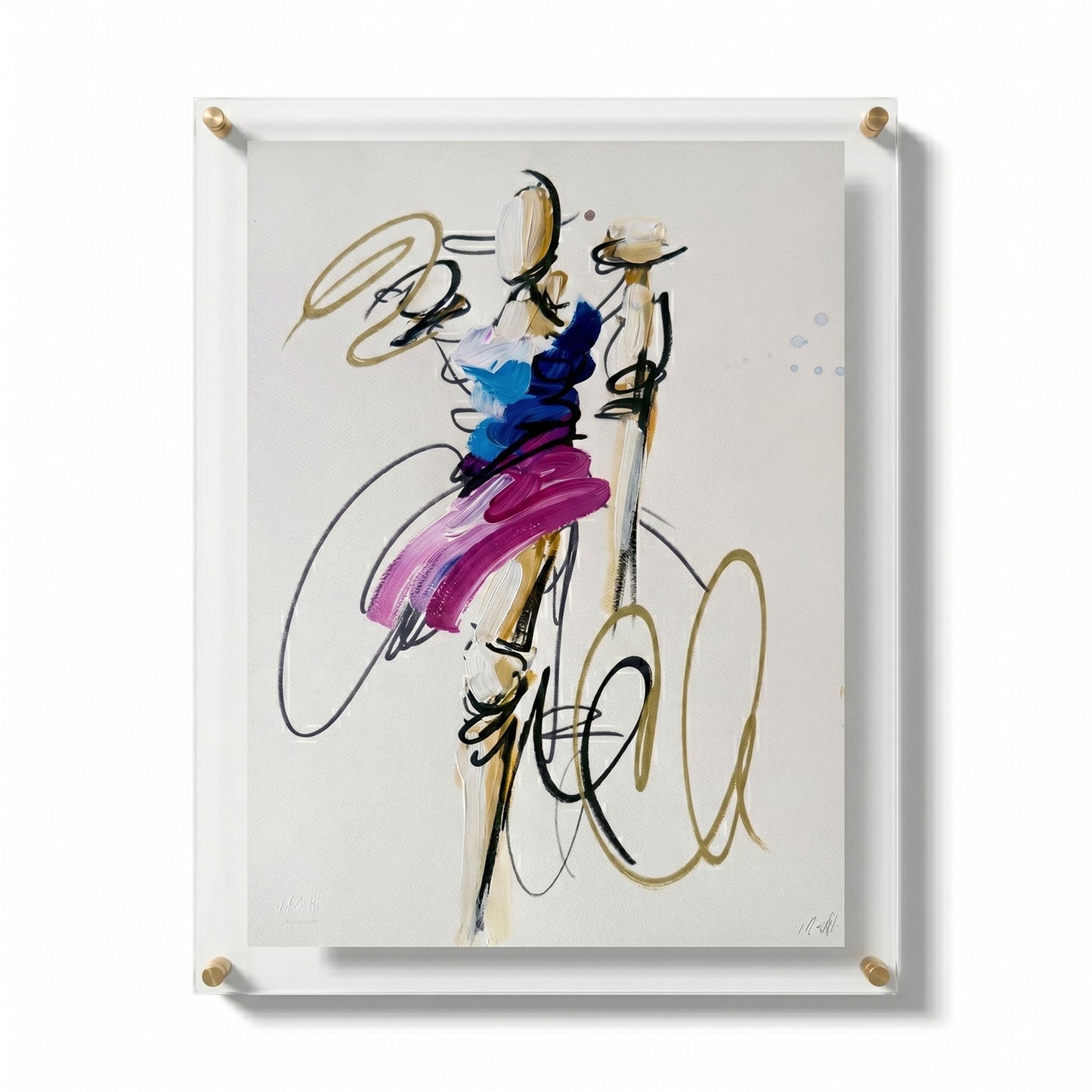 Figurative Sketch No. 3 with Blue Splatter by Ash Almonte