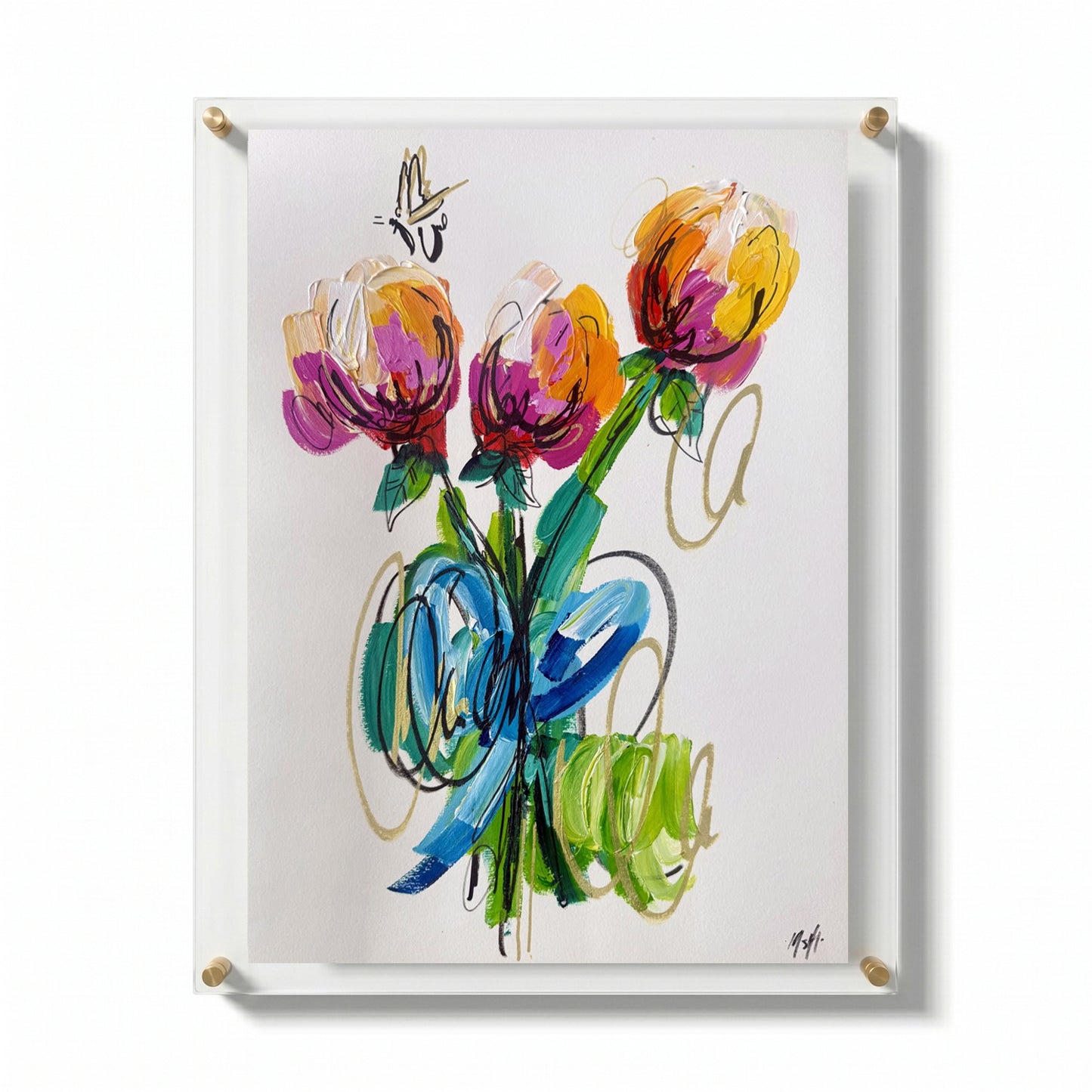Tulips with Gold Butterfly by Ash Almonte